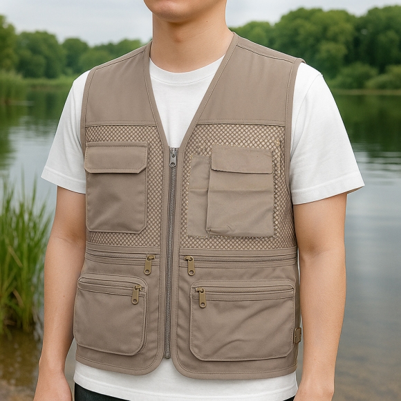 초경량 메쉬 레저 조끼 XL(브라운)