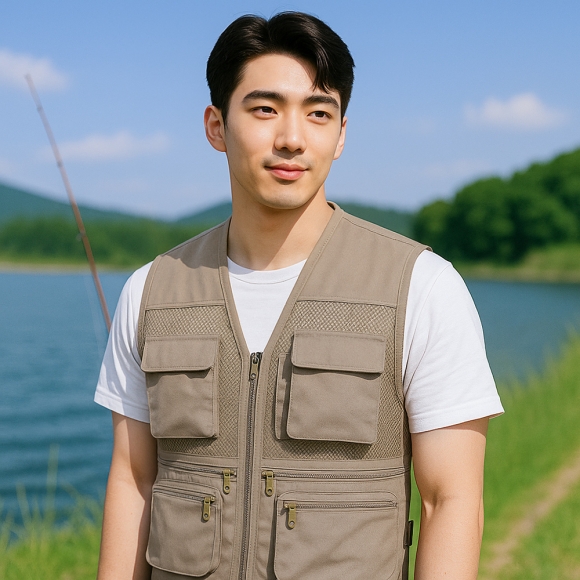 초경량 메쉬 레저 조끼 XL(브라운)