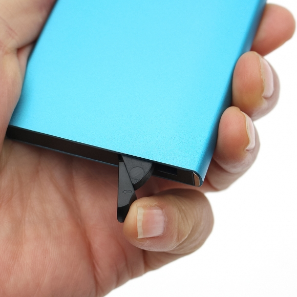 RFID차단 슬라이드 카드지갑(블루)