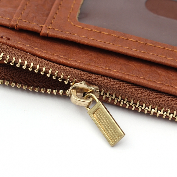 빈티지 인조가죽 카드지갑(브라운)