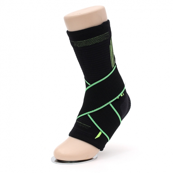 1p 앵클가드 실리콘+압박밴드 발목 보호대(XL) (그린)