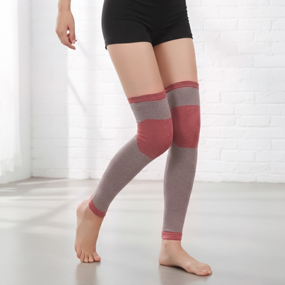 바디온 롱 무릎 보온 보호대 2p세트(M) (레드)