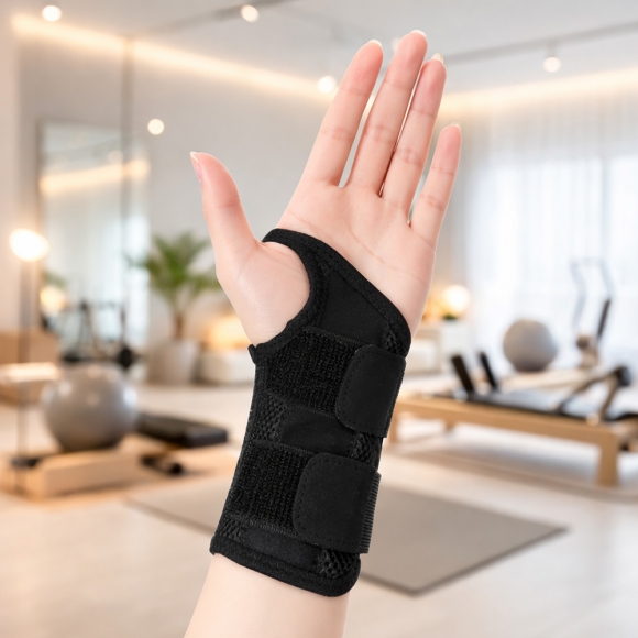 이중지지대 왼손 손목보호대(L) (블랙)