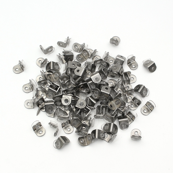 [영달철물]ㄱ자 유리 선반 다보 100개입(13x11mm) (스퀘어) 