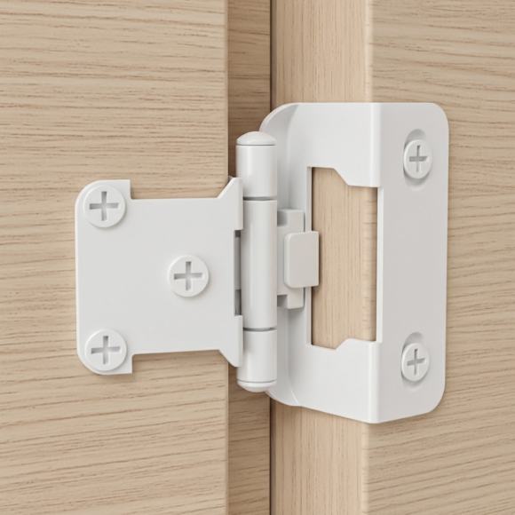 [영달철물] 1/2형 오버레이 가구 경첩 2개입(화이트)