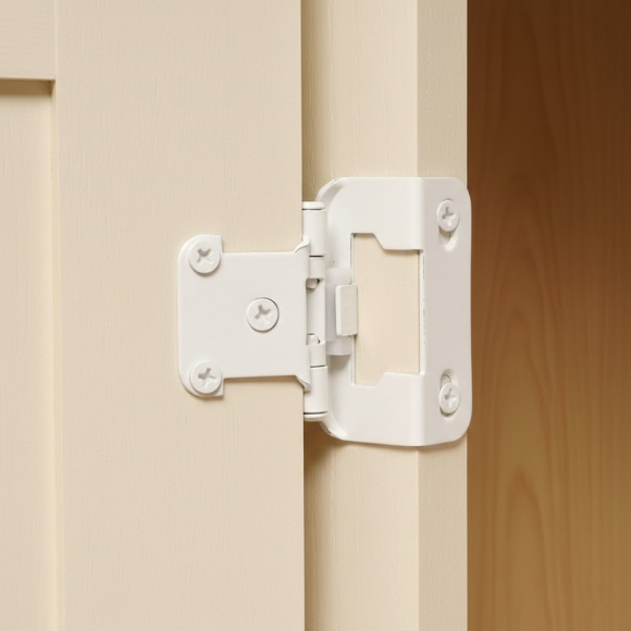 [영달철물] 1/2형 오버레이 가구 경첩 2개입(화이트)