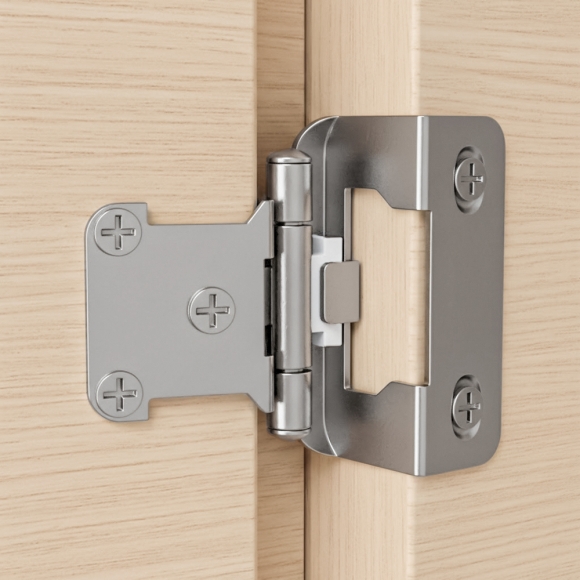 [영달철물] 1/2형 오버레이 가구 경첩 2개입(실버)