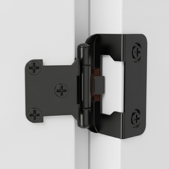 [영달철물] 1/2형 오버레이 가구 경첩 2개입(블랙)