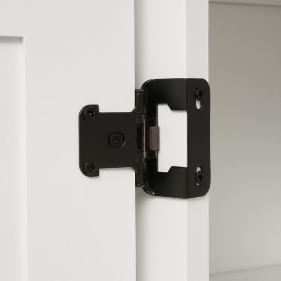 [영달철물] 1/2형 오버레이 가구 경첩 2개입(블랙)