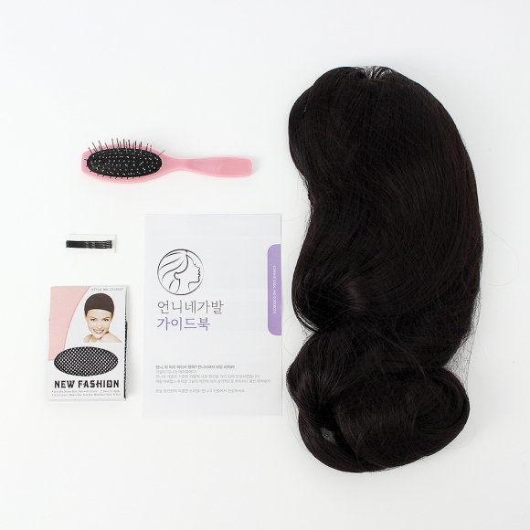 [언니네 가발] 내추럴 웨이브 긴머리 통가발(블랙)