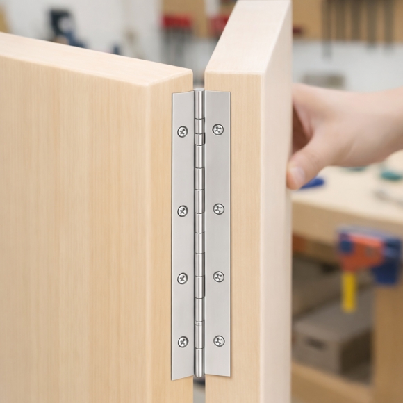 [영달철물] 200mm 피아노 경첩 2p세트(두께 0.8mm) (스텐+실버)