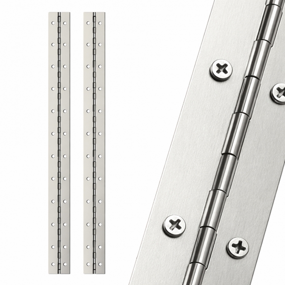 [영달철물] 600mm 피아노 경첩 2p세트(두께 1.5mm) (스텐+실버)