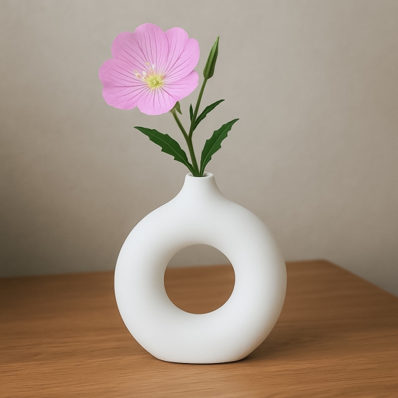루미 도자기 인테리어 꽃병(19.5x18cm) (화이트)