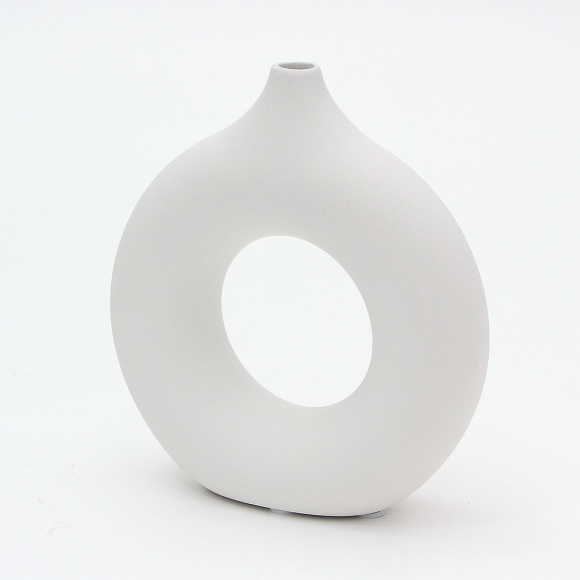 루미 도자기 인테리어 꽃병(19.5x18cm) (화이트)