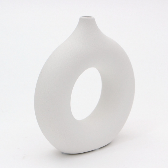 루미 도자기 인테리어 꽃병(19.5x18cm) (화이트)