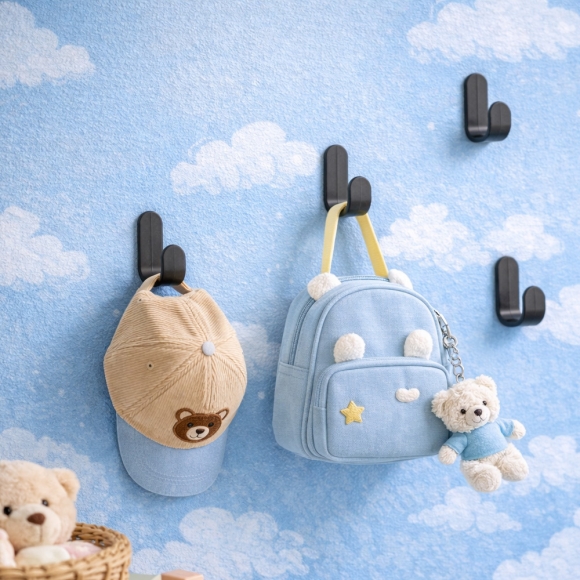 모던픽 접착식 벽걸이 후크 24p세트(블랙)