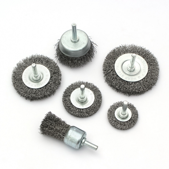 전동드릴용 와이어 브러쉬 6종세트(라운드 생크) (D타입)
