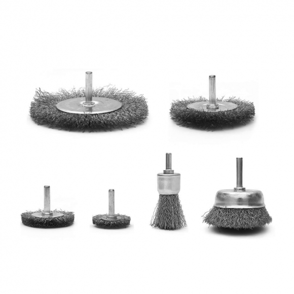 전동드릴용 와이어 브러쉬 6종세트(라운드 생크) (D타입)