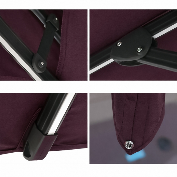 쏠브리즈 태양광 LED 대형 파라솔(300cm) (와인)