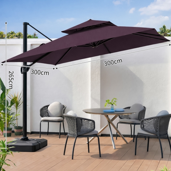 쏠브리즈 대형 파라솔(300cm) (와인)