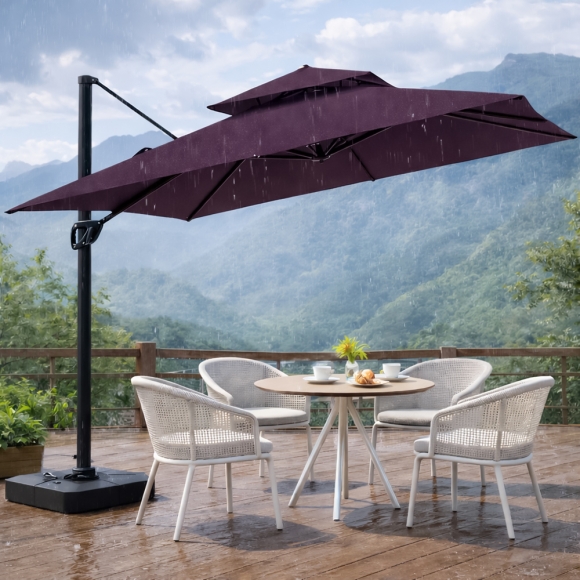 쏠브리즈 대형 파라솔(300cm) (와인)