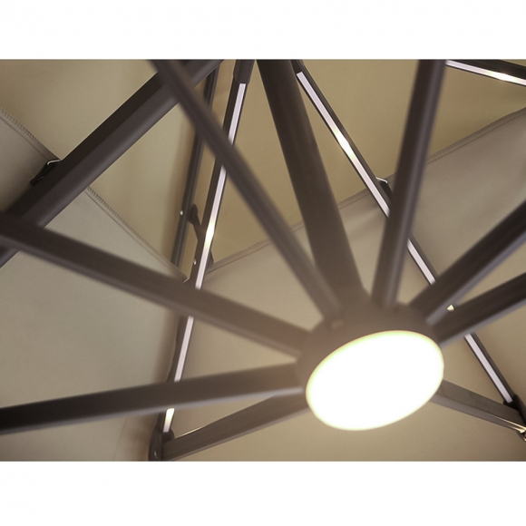 쏠브리즈 태양광 LED 대형 파라솔(300cm) (베이지)