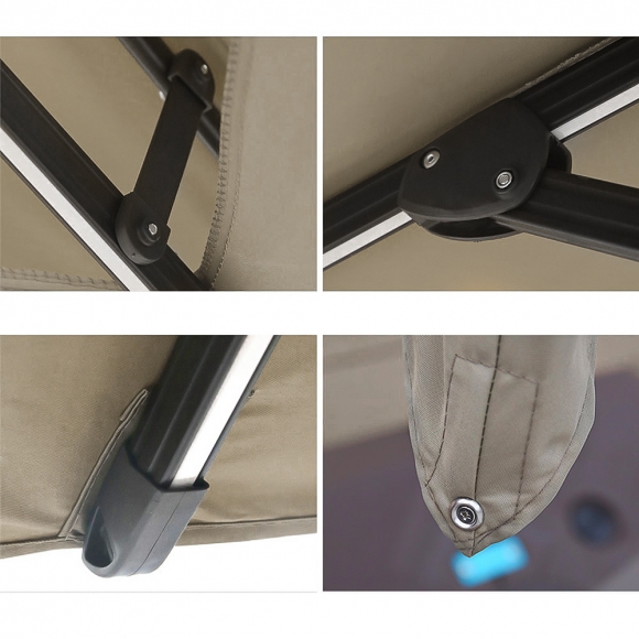 쏠브리즈 태양광 LED 대형 파라솔(300cm) (베이지)