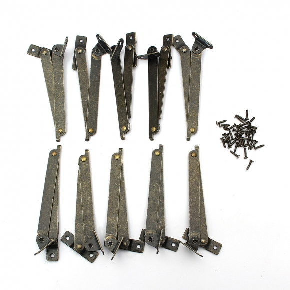 [영달철물] 빈티지 접이식 지지대 경첩 10세트(194mm) (윗면 고정형)