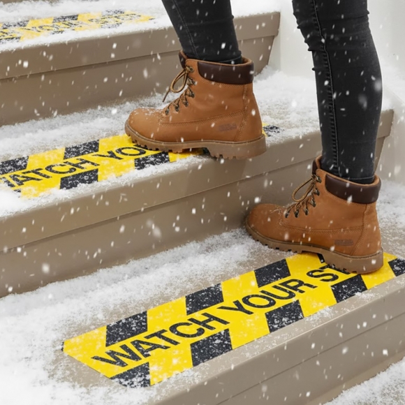 스텝가드 미끄럼방지 스티커 2p세트(계단주의) (60x15cm)