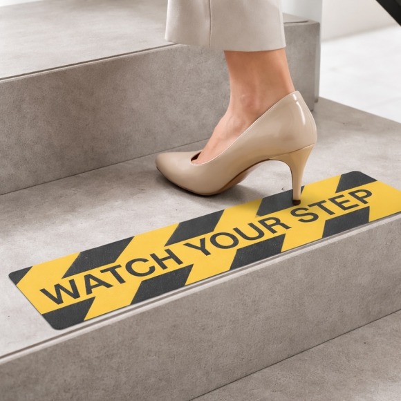 스텝가드 미끄럼방지 스티커 2p세트(계단주의) (60x15cm)