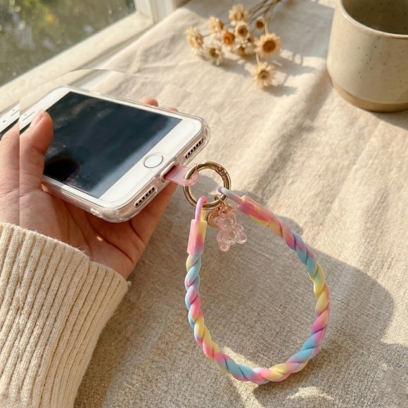 루미베어 핸드폰 손목 스트랩(핑크파스텔)
