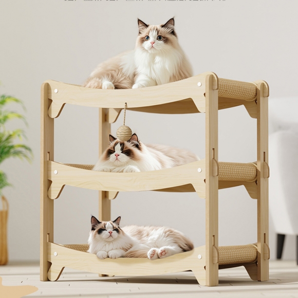 고양이 3층 스크래쳐 침대
