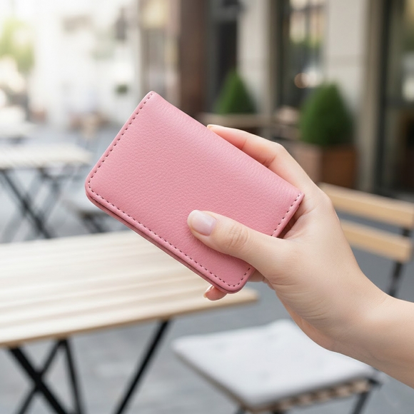 스티치 자석 명함케이스(핑크) 