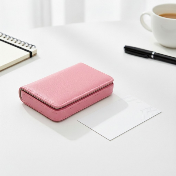 스티치 자석 명함케이스(핑크) 