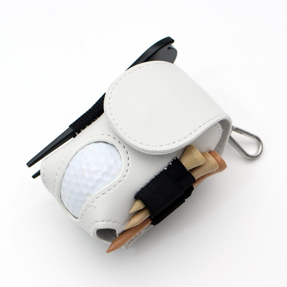 스티치 골프공 파우치(화이트) 