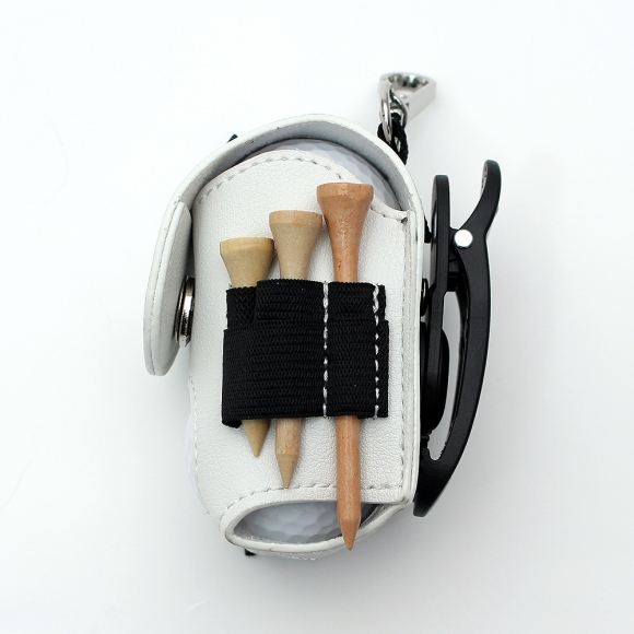 스티치 골프공 파우치(화이트) 