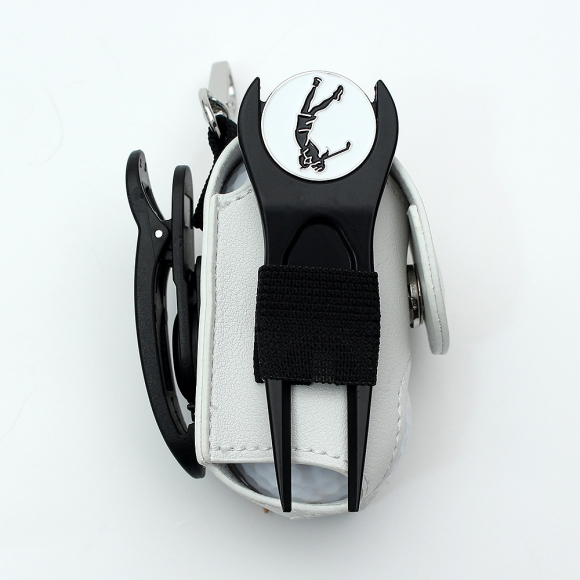 스티치 골프공 파우치(화이트) 