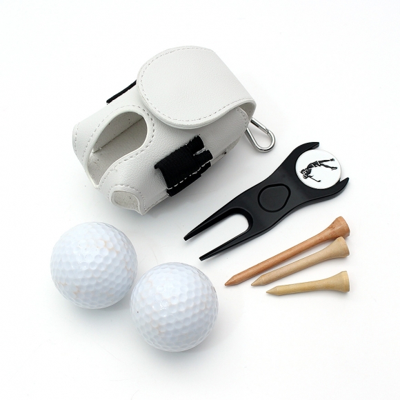 스티치 골프공 파우치(화이트) 