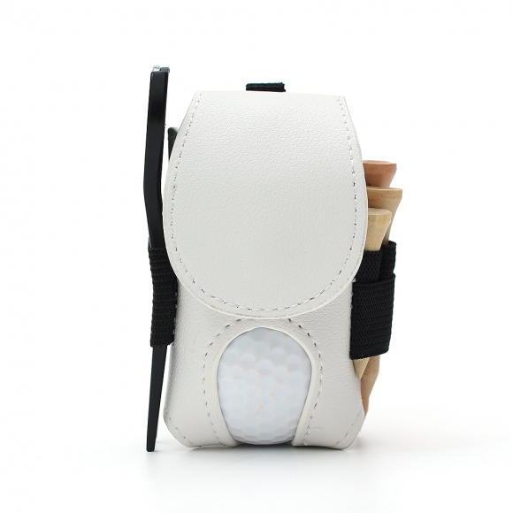 스티치 골프공 파우치(화이트) 