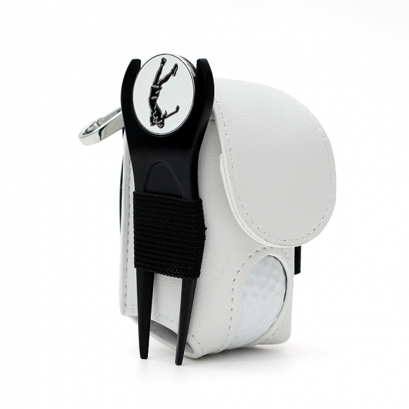 스티치 골프공 파우치(화이트) 