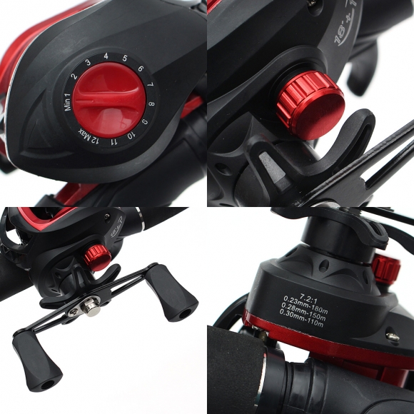 굿캐스팅 베이트 릴+루어+낚싯대세트(1.6m) (좌핸들)