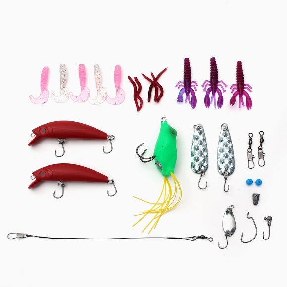 굿캐스팅 베이트 릴+루어+낚싯대세트(1.6m) (좌핸들)