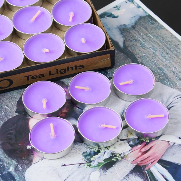 캔들하우스 원형 티라이트 50p세트(퍼플)