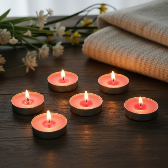 캔들하우스 원형 티라이트 50p세트(퍼플)