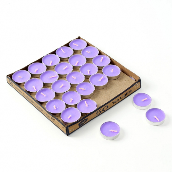캔들하우스 원형 티라이트 50p세트(퍼플)