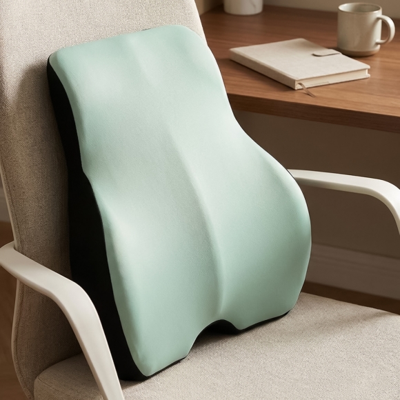 커브 메모리폼 의자 등받이 쿠션(민트)