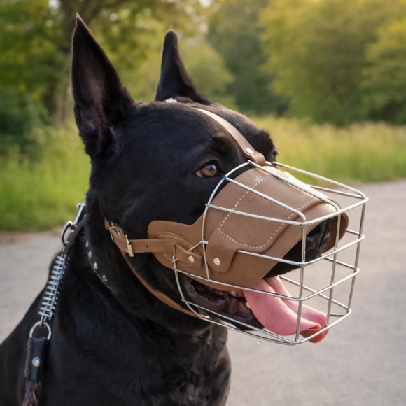 펫가드 스틸 강아지 입마개(XL) (브라운)
