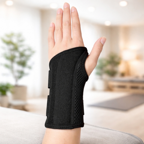 이중지지대 왼손 손목보호대(M) (블랙)