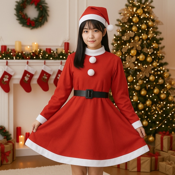 행복가득 원피스 산타복 3종세트(일반형) (청소년용)