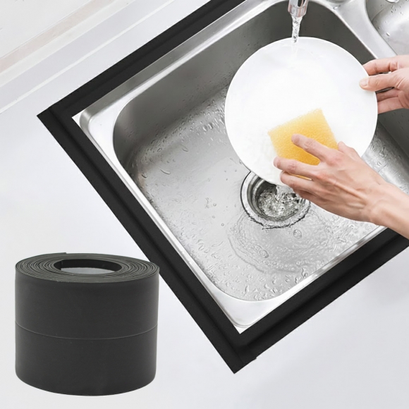 간편시공 틈새 방수테이프 2p세트(38mmx3.2m) (블랙)